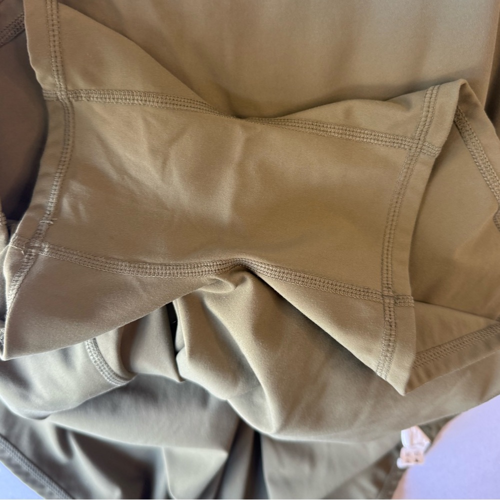 Quality Olive Green Dress with built in bra and shorts with pockets - Picture 5 of 8